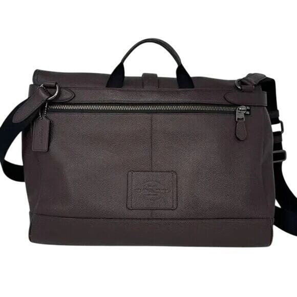 Coach Hudson Commuter Bag Oxblood Pebbled Leather Briefcase - Picture 3 of 12